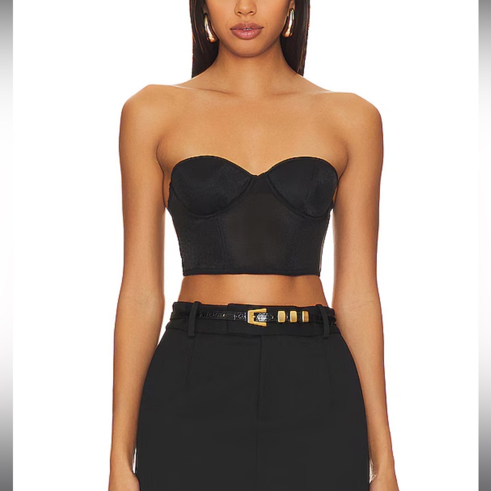 Bluebella Thena Corset Bustier Crop Top - Black